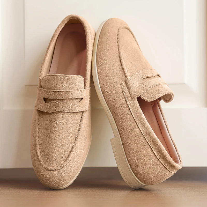 Hot Sale Men's Slip On Loafers Preppy Lightweight Breathable Comfort Outdoor Flats Non Slip Soft Sole Casual Daily Walking Shoes