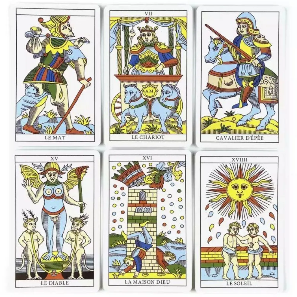 Baraja de Tarot de Marseille de tamaño Mini, cartas de 78 piezas, juego de fiesta, adivinación, Prophecy, cartas de oráculo, 9x6cm