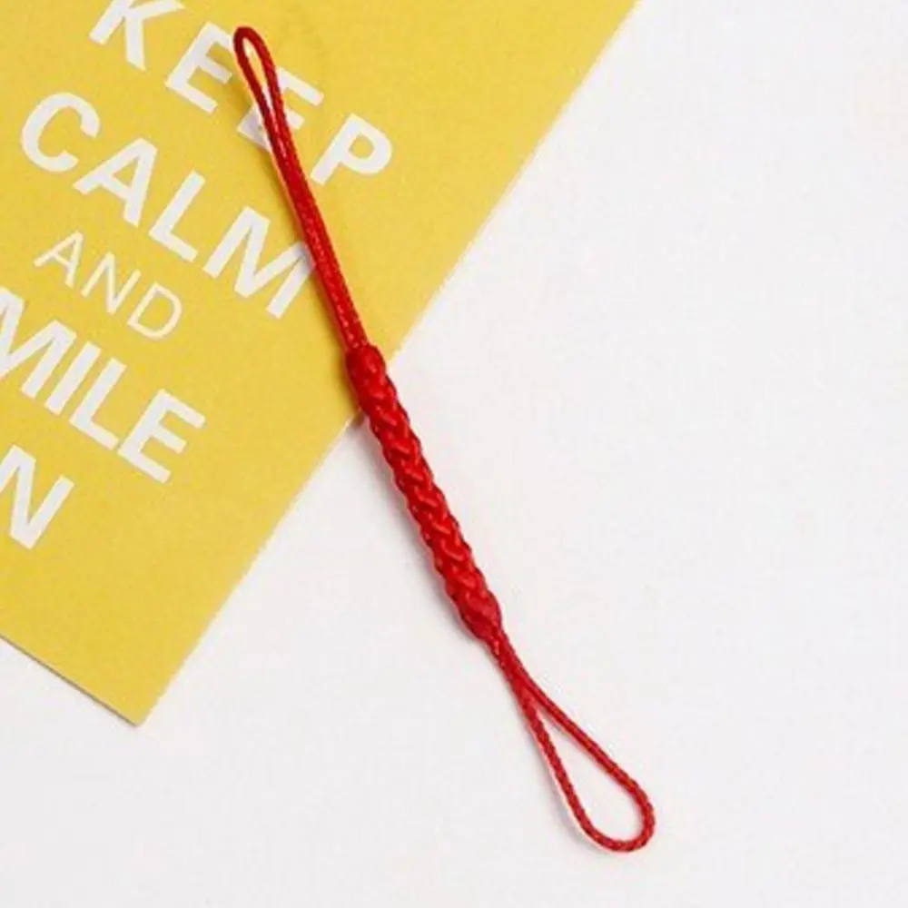 

Hand Knitted Diy Phone Rope Double Ended Key Lanyard Phone Strap Solid Color Braided Phone Lanyards Diy Handmade