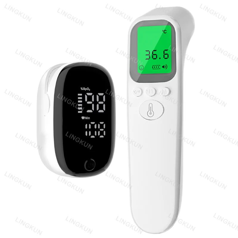 

Digital Non-Contact IR Thermometer Fast Measure Light Portable Fingertip Medical Equipment SpO2 PR Monitoring Oximeter