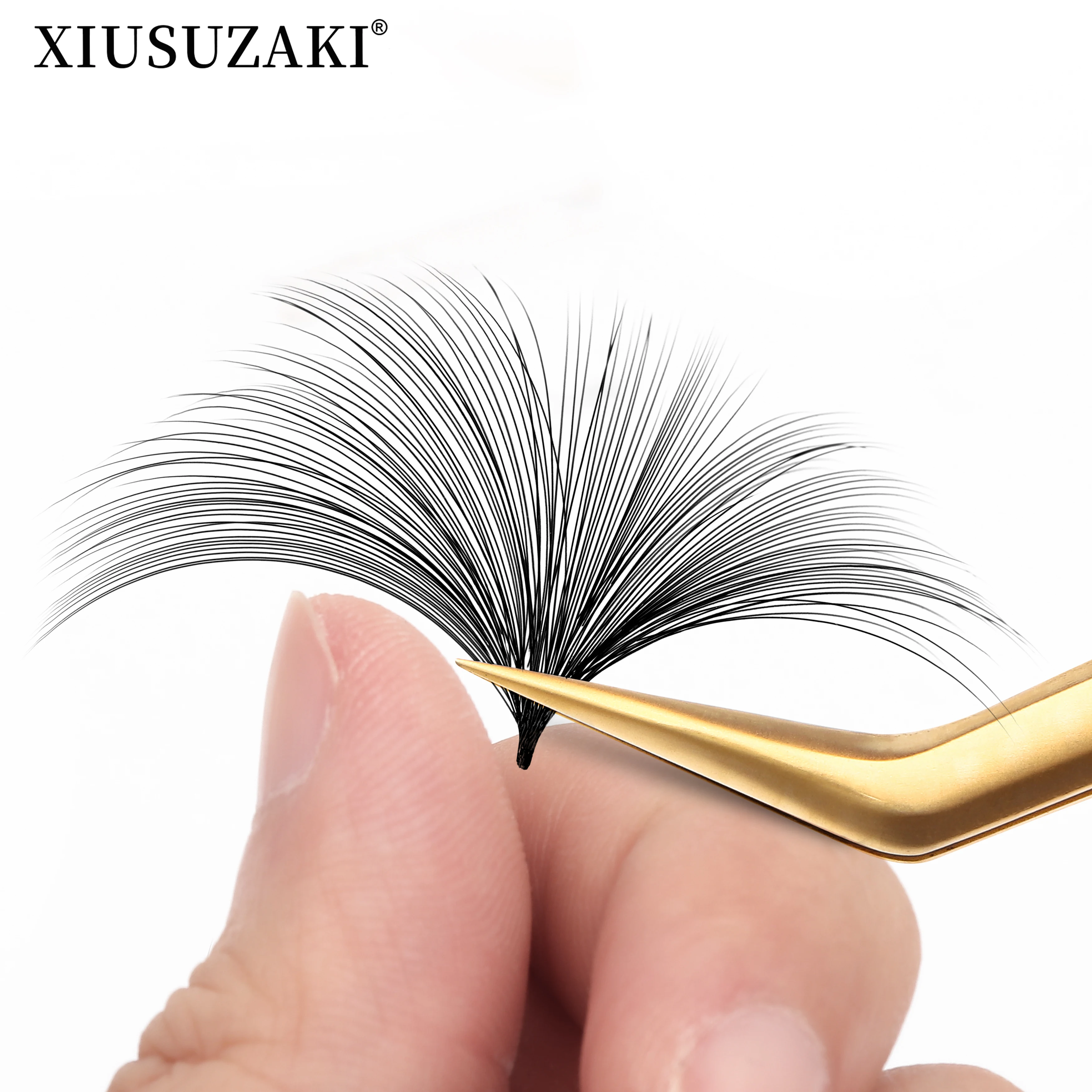 XIUSUZAKI pestañas fáciles de abanico imitación visón floración rápida floración automática 8-25mm extensiones de pestañas de volumen suave Cilios