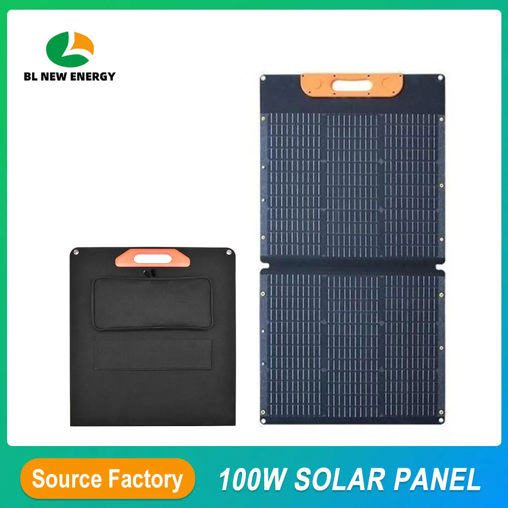 المحمولة 100 واط لوحة طاقة شمسية قابلة للطي 18 فولت المزدوج USB نوع-C تيار مستمر ميناء شاحن بالطاقة الشمسية لمحطة الطاقة RV التخييم خارج الشبكة التعتيم #1