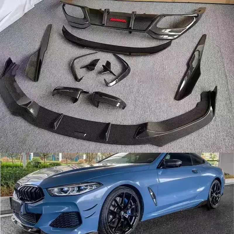 

For BMW 840i 850i G14 G15 G16 19 -23 Real Carbon Fiber Front Bumper Lip Rear Diffuser Side Skirt Tuyere Spoiler Full Body Kit