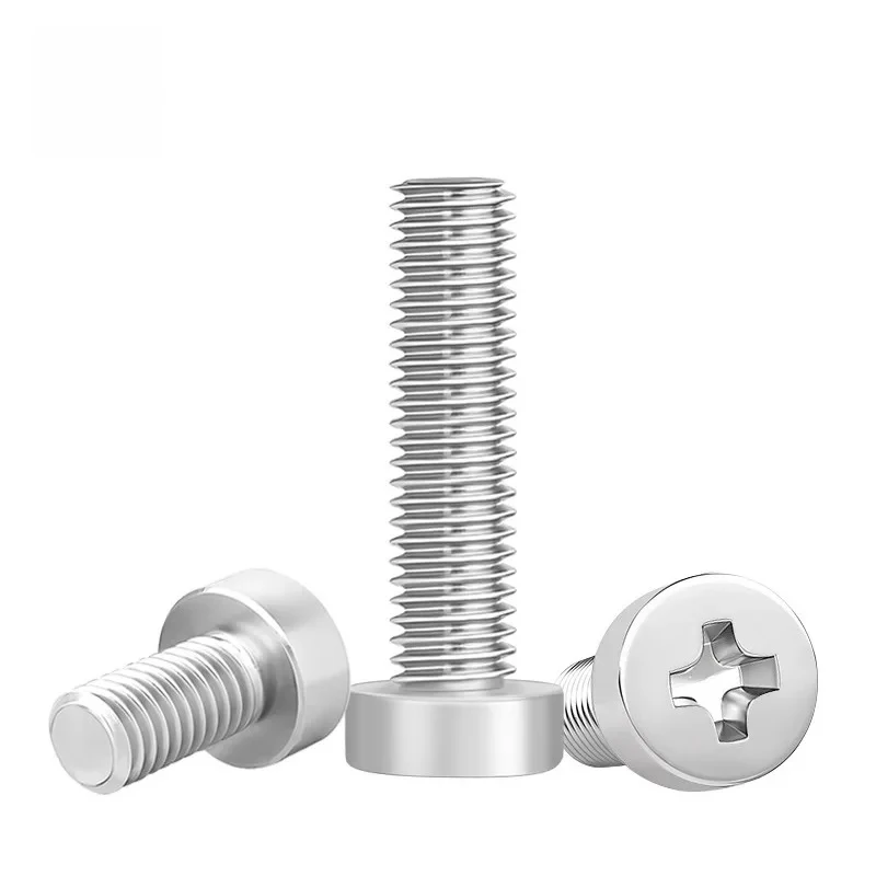 M6 M8 Thin Low Head Cross Recessed Screws 304 Stainless Steel GB822 Standard Cheese Head Machine Screws