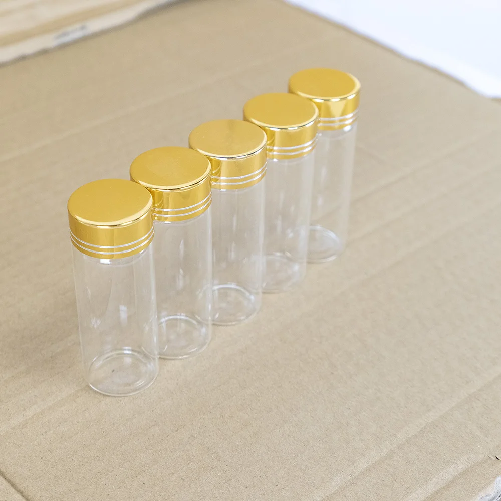 12pcs/Lot 40ml 30*80mm Glass Bottles with Golden Aluminum Caps Glass Jars Glass Vials for Wedding Crafts Gift