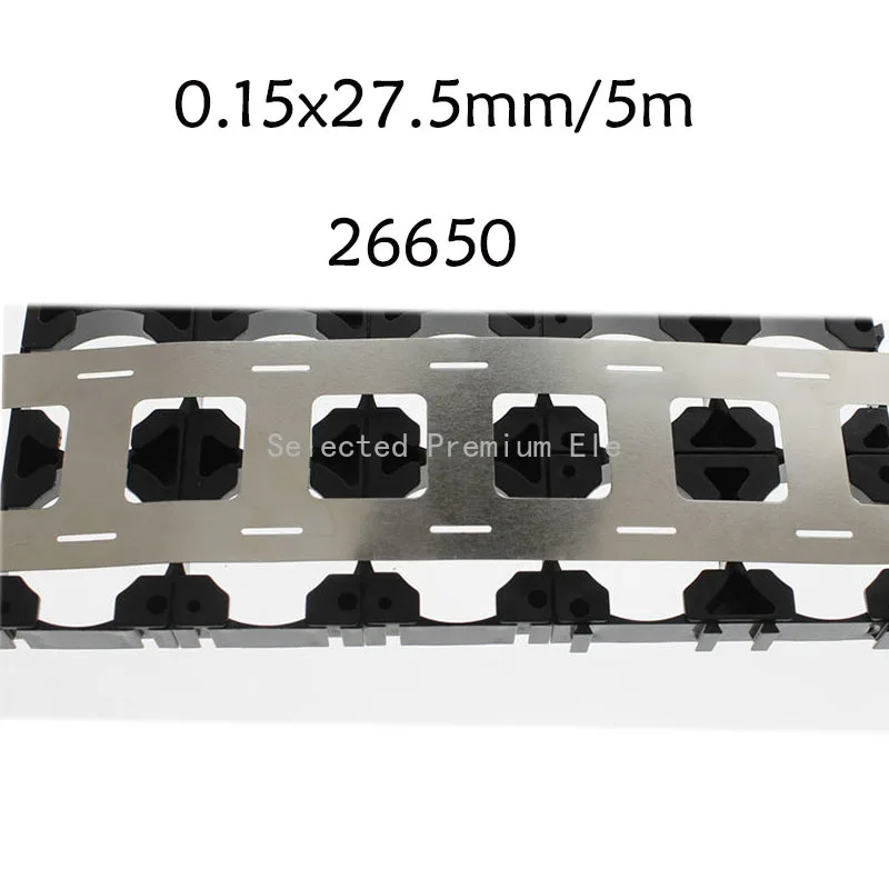 Nickel Strip 5m/roll 27.5mm Hole Pitch 0.15mm Thickness Nickel-plated Strip 26650 Lithium Battery Spot Welding Connecting Piece