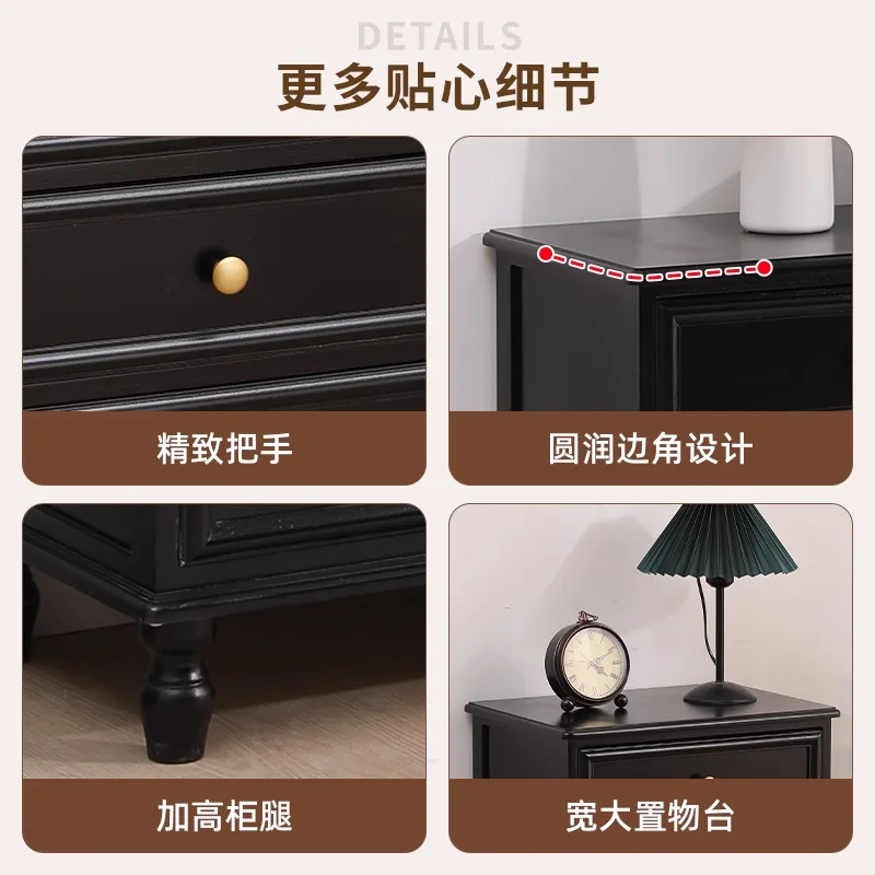 

Small-sized furniture, living room, bedroom wall locker, simple and modern multi-layer side drawer cabinet, black ca