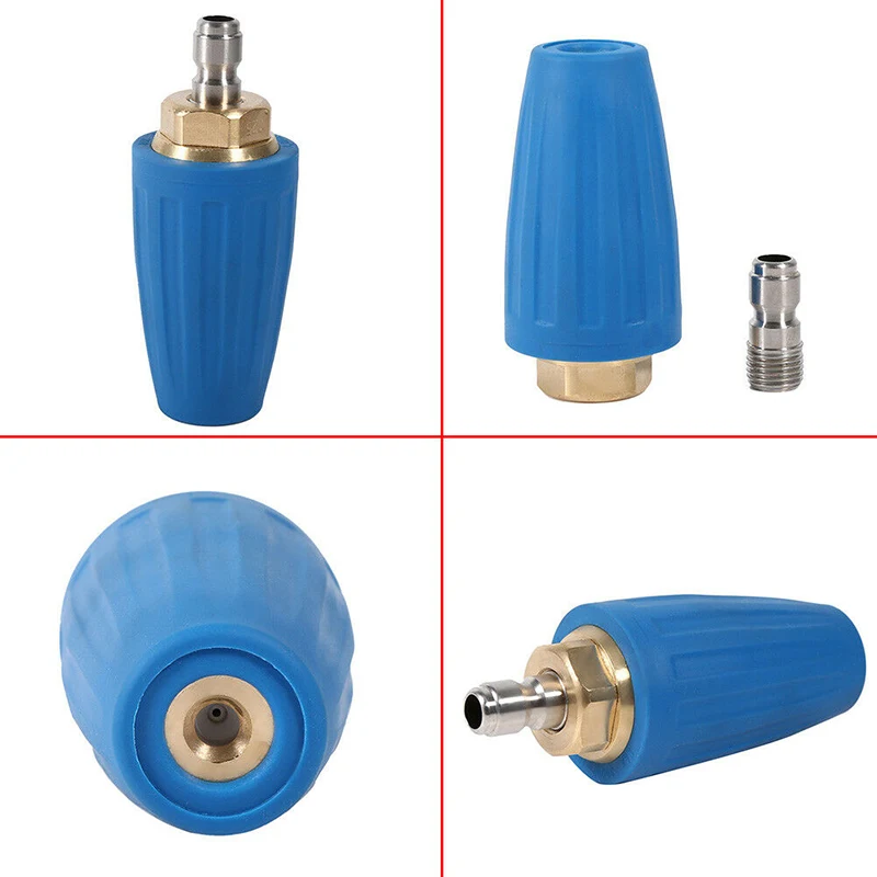 Useful Convenient Turbo Nozzle Adapter 1/4in Cleaning Connector High Pressure Quick Connect Release Rotating Spray