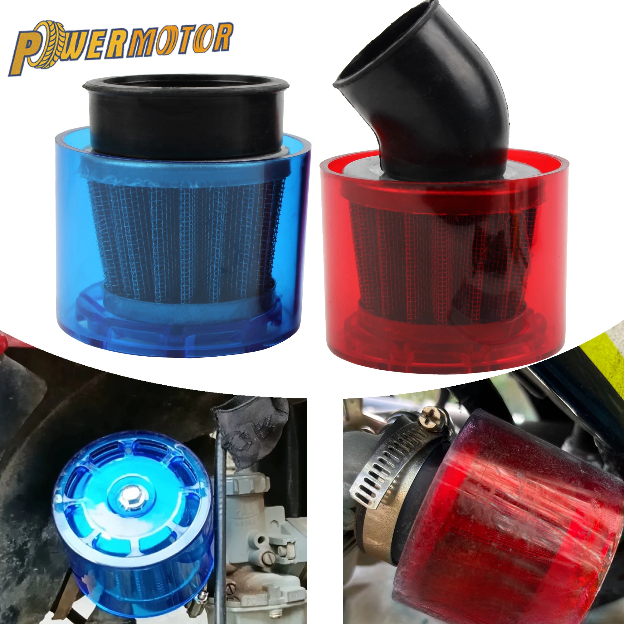 

Universal 50cc-250cc Motorcycle Pit Dirt Bike 28/32/35/38/42/47mm Splash Proof Air Filter Cleaner Motorbike Scooter ATV Quad