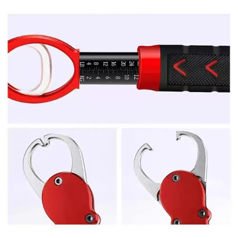 1pc Fishing Gripper Lip Grippers Fishing Fish Grabber Tool Lip Clamp With Weight Scale Anti-Rust For Beginner Fishing Enthusiast