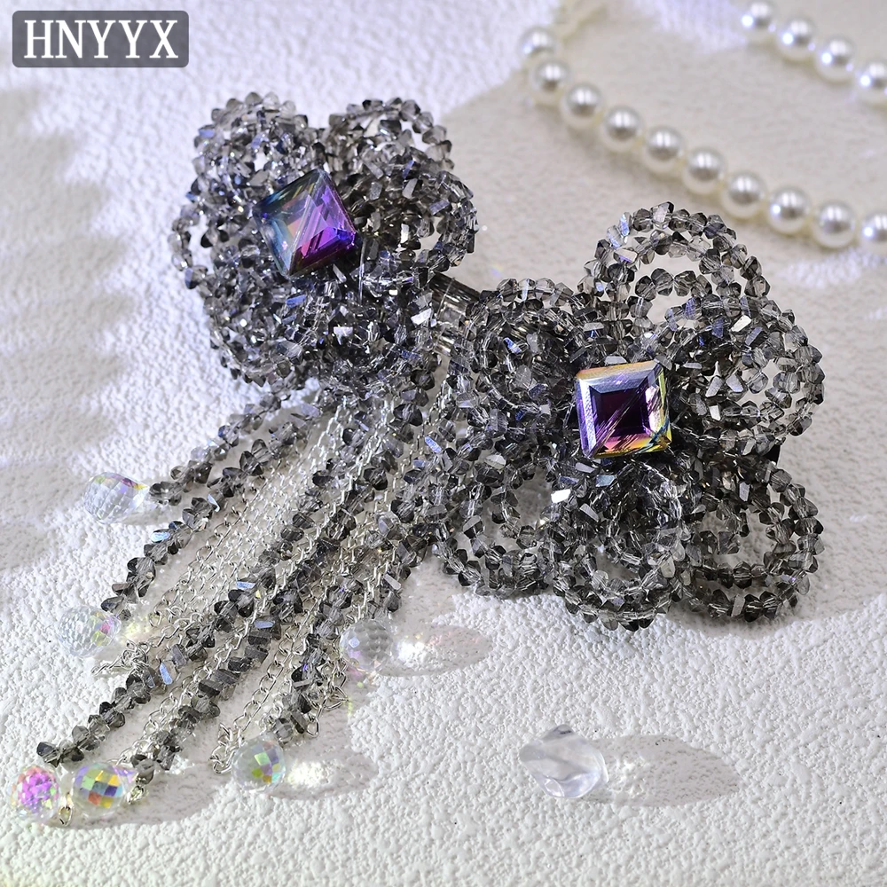 

HNYYX Crystal Flower Hairclip Fashion Tassel Hair Accessories Shiny Party Hair Piece Daily Hair Hairpin Bridal Hair Jewelry A68