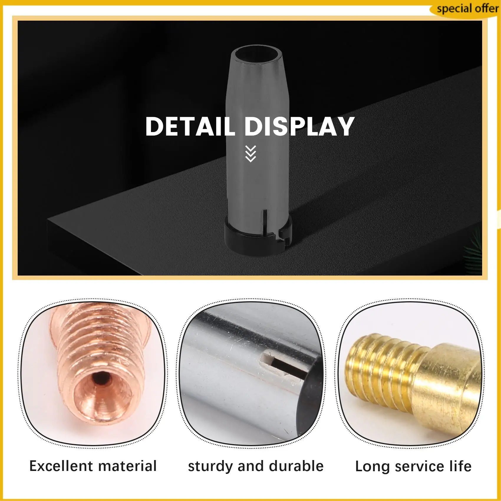 

Контактный наконечник A50I, конический держатель наконечника газового сопла и сварочная горелка MIG 24KD MB24, 59 шт.