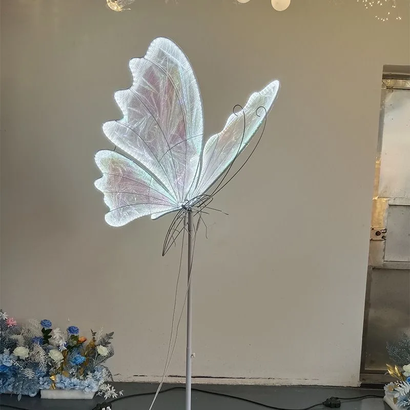 Wedding Decor Butterfly Floor Lamps LED Bedroom Bedside Lace Romantic Creative Road Lead Party Stage Atmosphere Standing Lights