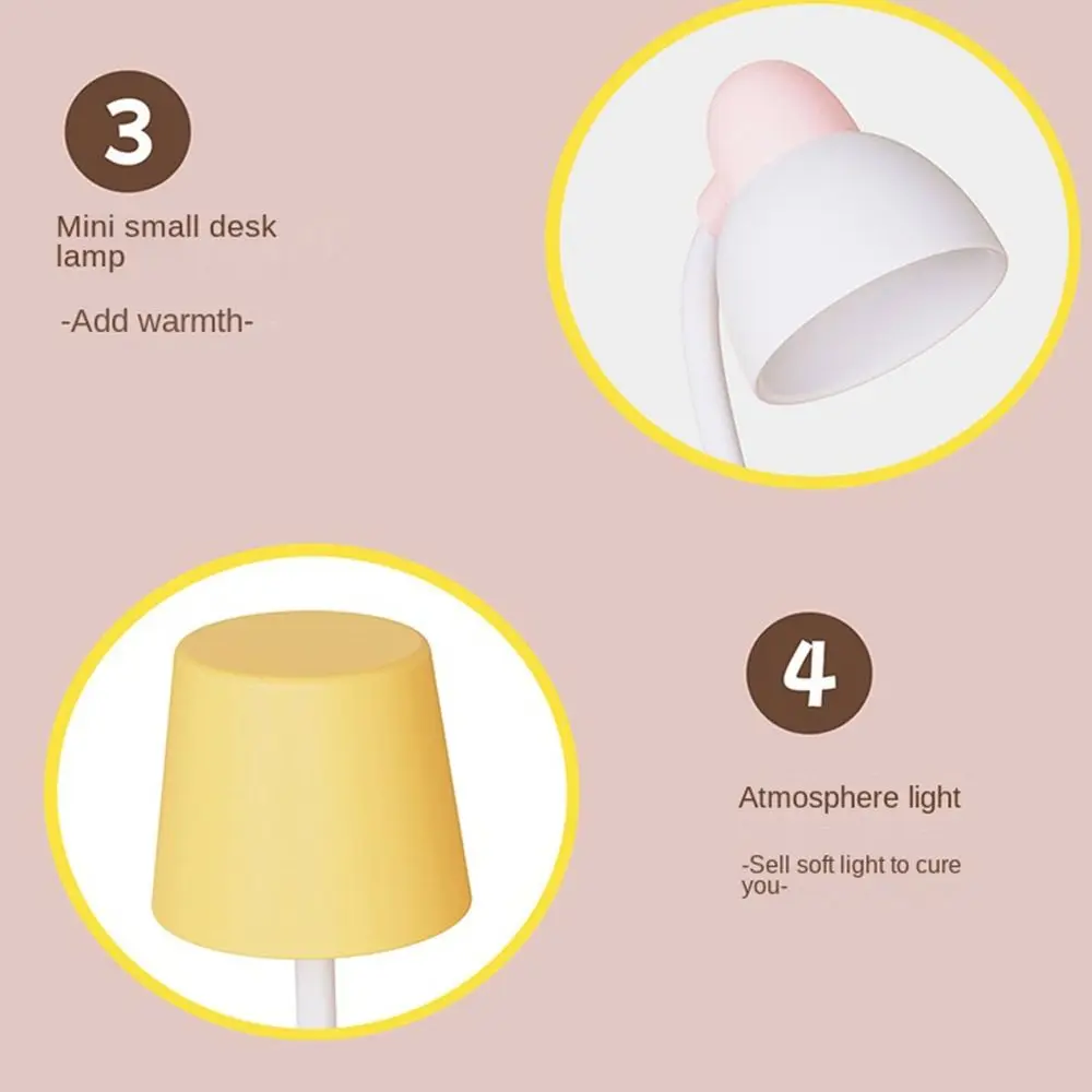 USB Charging Sleeping Cat Night Light Desktop Dimming Bedside Table Lamp Soft Light Eye Protection Sleeping Atmosphere Light