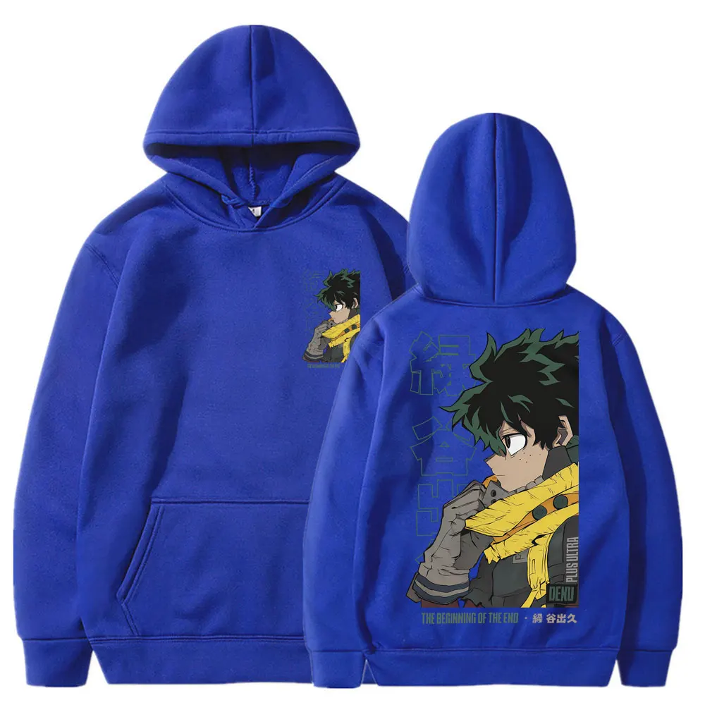 Japanischer Anime My Hero Academia Hoodie Deku Izuku Midoriya Vintage Sweatshirt für Männer und Frauen, lässig, übergroß, Fleece, langärmelig, für Herren – Detail 10