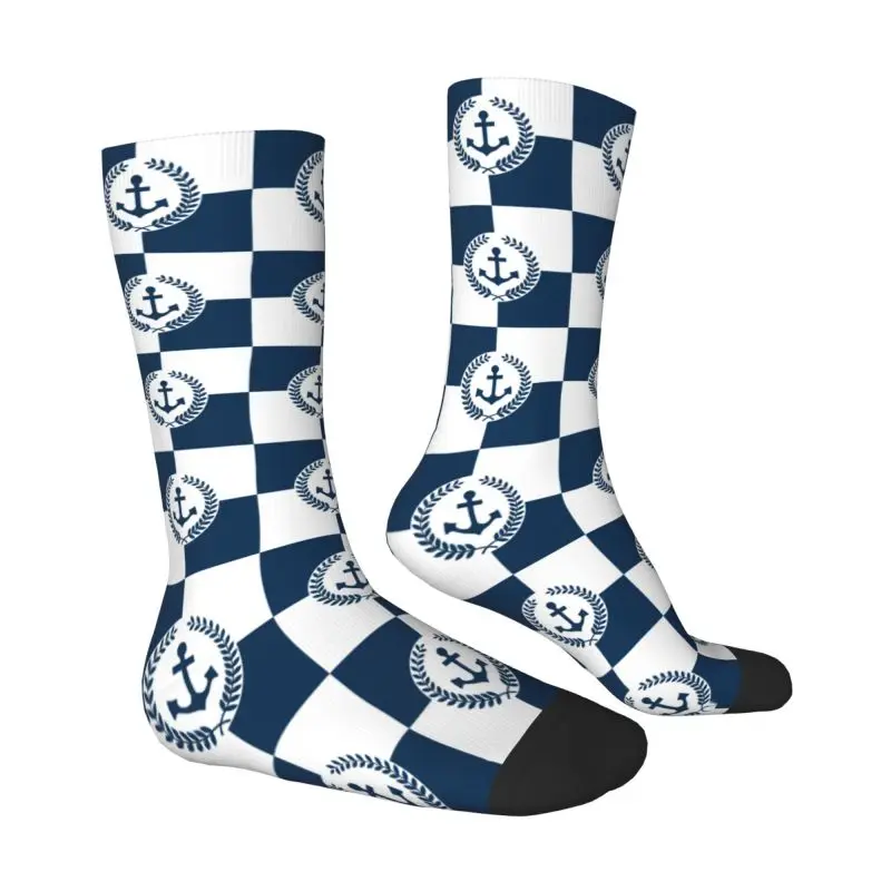 Fashion Men's Nautical Anchor Themed Design Dress Socks Unisex Warm Breathbale 3D Printing Sailing Sailor Crew Socks