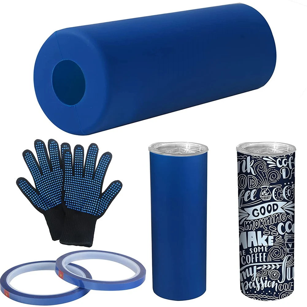 Sublimação Blanks Silicone Bandas Manga Kit, Tumblers, Skinny Wraps Em vez Shrink Paper no Forno, 20 oz