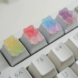 Gradient Soft Candy Bear Keycap R4 ESC Cross Axis Game Mechanical Keyboard Cute Personalized Gift Keycap