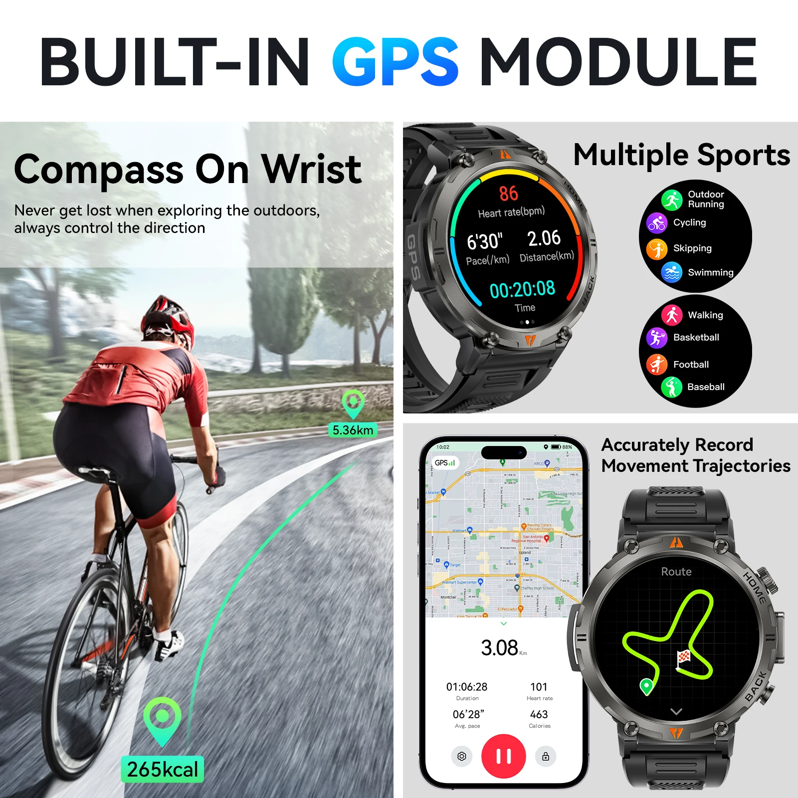 2026 EIGIIS KE3 GPS SmartWatch for Men Women with Bluetooth Calling 100+ Sports Modes Heart Rate Sleep Monitor Step Counter Watc