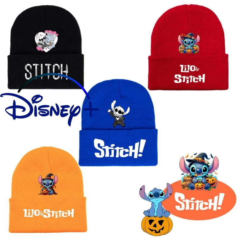 

Disney Stitch Knitted Hat Warm Beanies Fashion Keep Warm Hip Hop Cartoon Hats Skull Caps Winter for Men Women Halloween Gifts