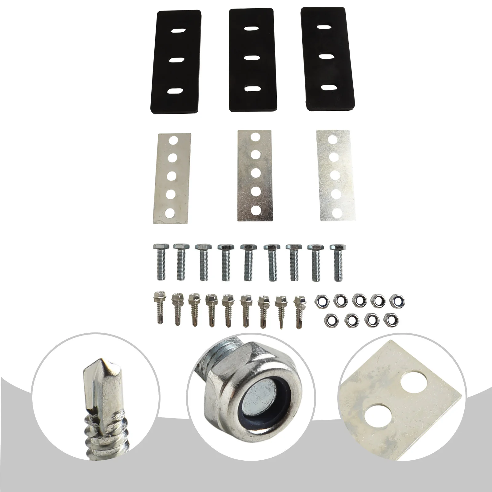 Impeller Modification Kit Basen 1 4in Rubber Paddle Blade Accessory 304 Stainless Steel Hex Lock Nuts Nylon Insert