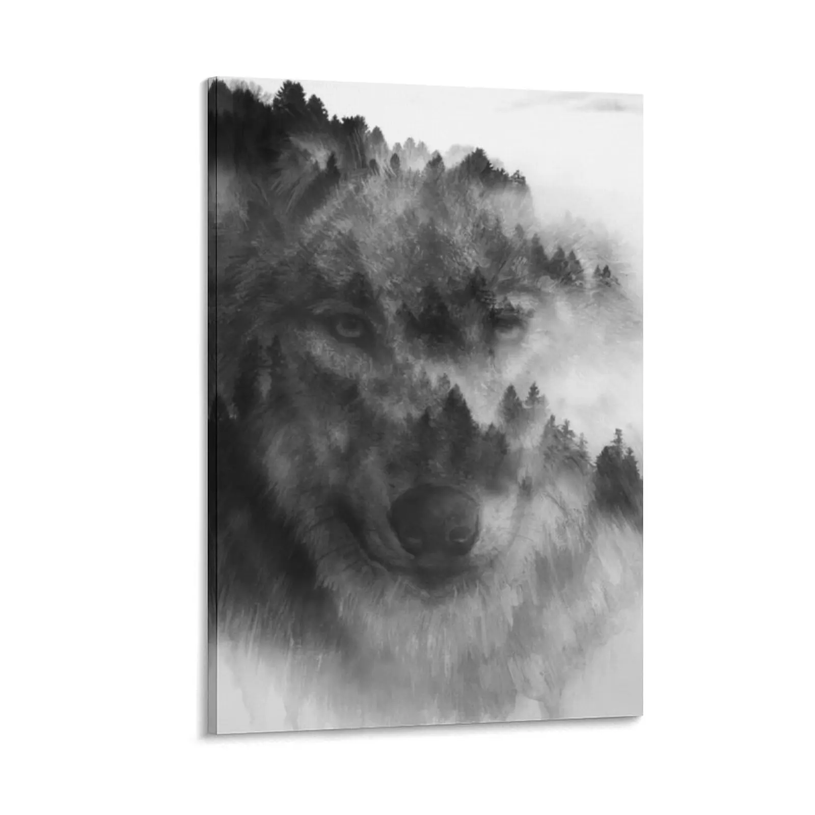 

Mountain Forest / Wolf Graphic Canvas Painting poster anime poster aesthetic