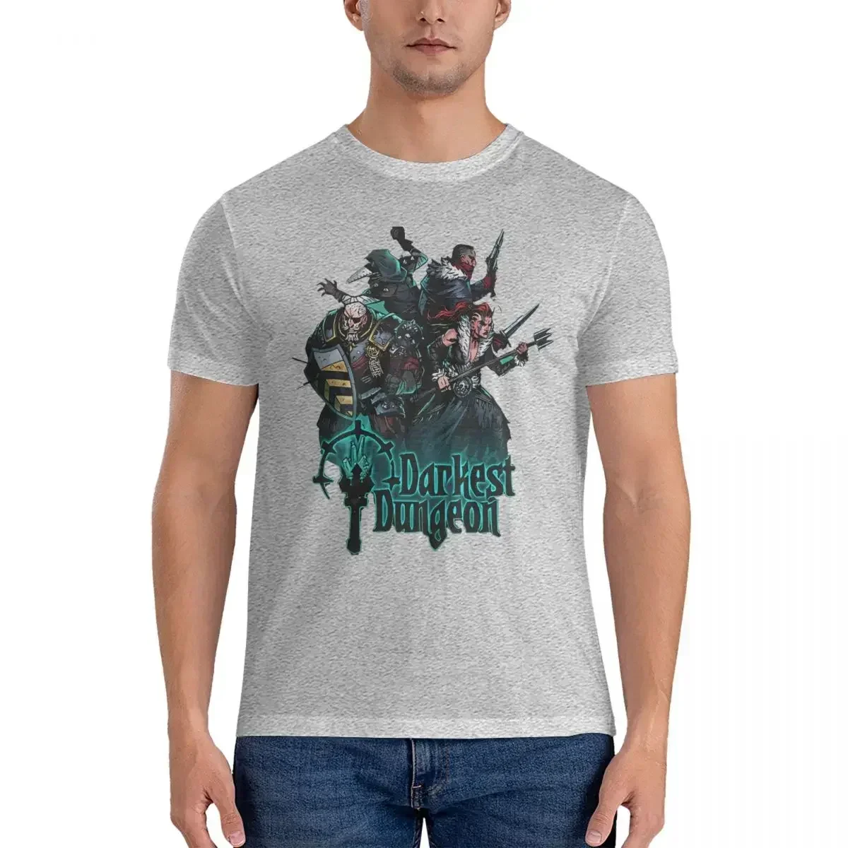 D-Darkest Dungeon Cool Pure Cotton Tee Shirt Crewneck Short Sleeve T Shirts Gift Idea Tops Friend T-Shirts Men image 4