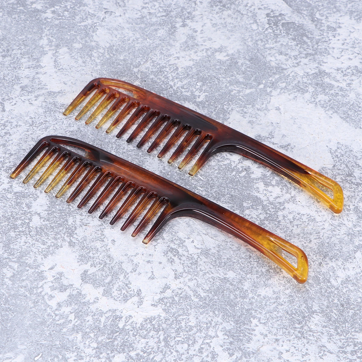 

2pcs Wide Tooth Comb PP Material Hair Styling Tools for Men Women Salon Long Handle Retro Thick Durable Comfortable