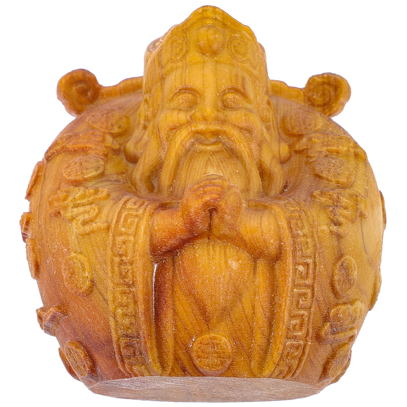 

Wood Carved of Wealth Figurine Small Desktop nament Home Decor Wood Carving Of Wealth Miniature Statue Craft Gift