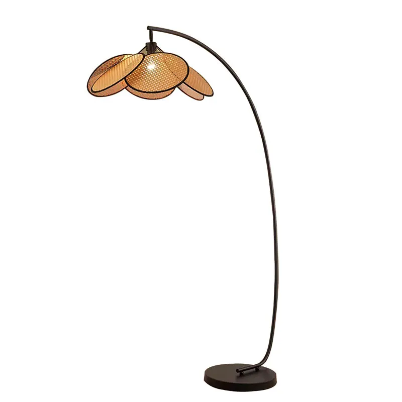 جديد وصول الحديثة E27 مصباح أرضي ، الروطان الطبيعي الدائمة ضوء لغرفة النوم غرفة المعيشة ، رائجة البيع مصباح القراءة النمط الطبيعي