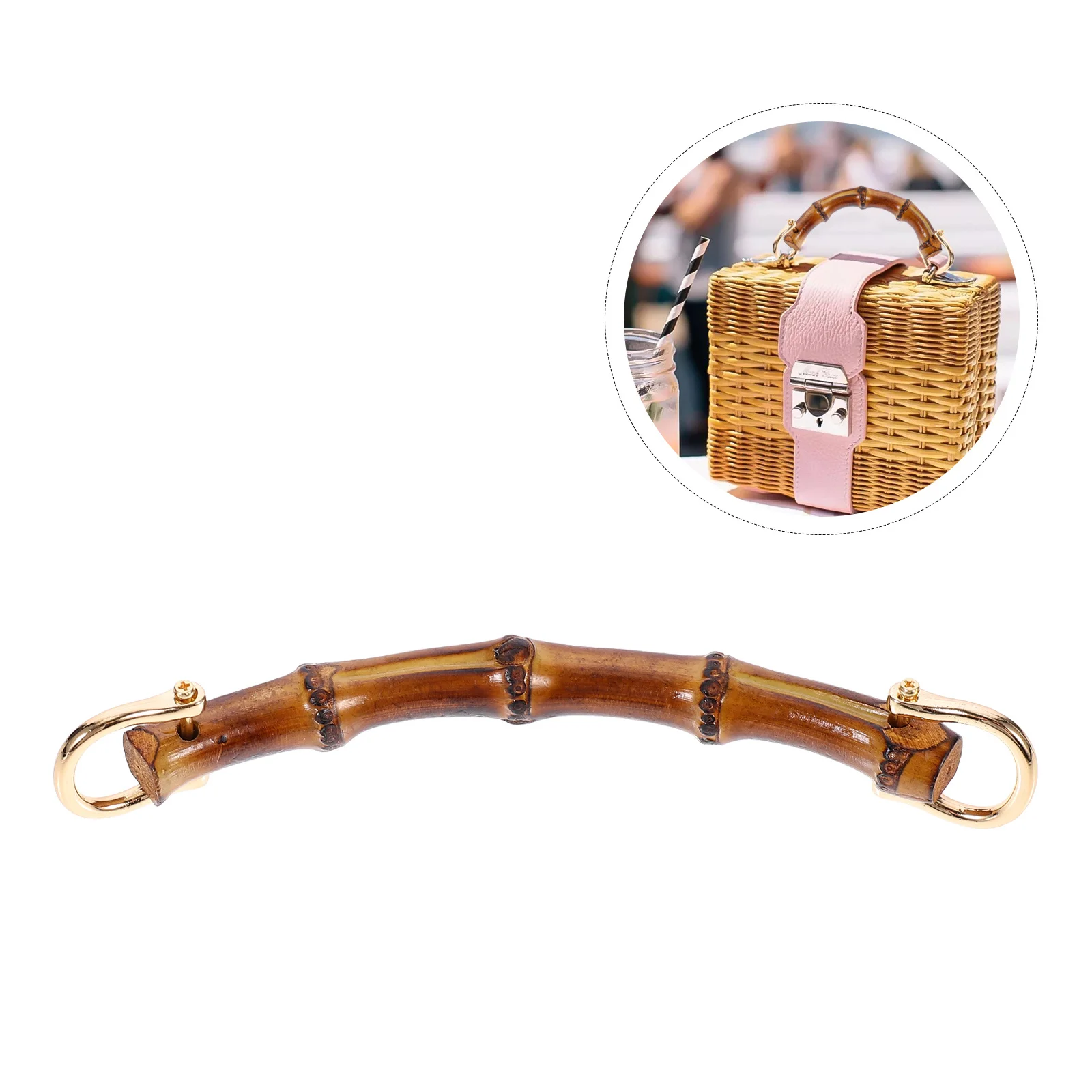 1 個 DIY ハンドバッグ竹ハンドル交換リング絶妙な職人技耐久性のある素材新鮮なデザイン荷物に実用的