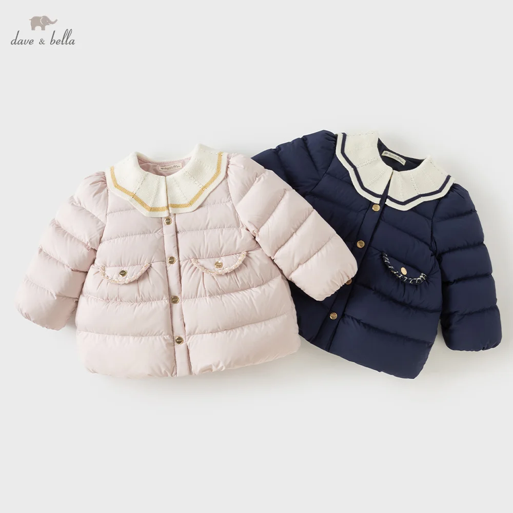 Dave Bella Kids' Winter Coats Baby Down Jacket For A Girl Lightweight Puffer Children's Clothes Outerwear Aged 4 To 12 DB4264196