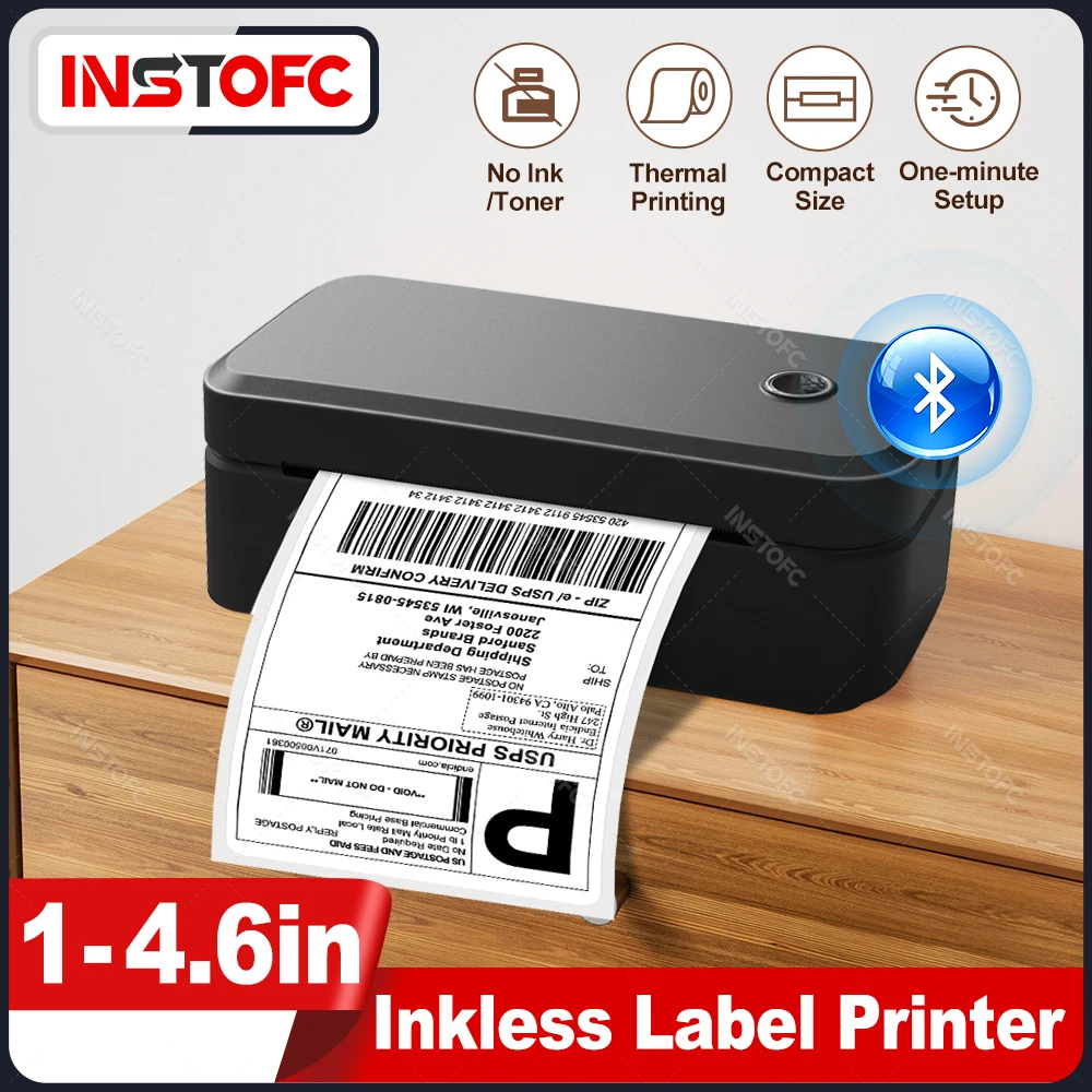 

110mm 4x6 Shipping Label Printer High DPI Thermal Shipping 4inch Label Printer Sticker Machine for Small Business