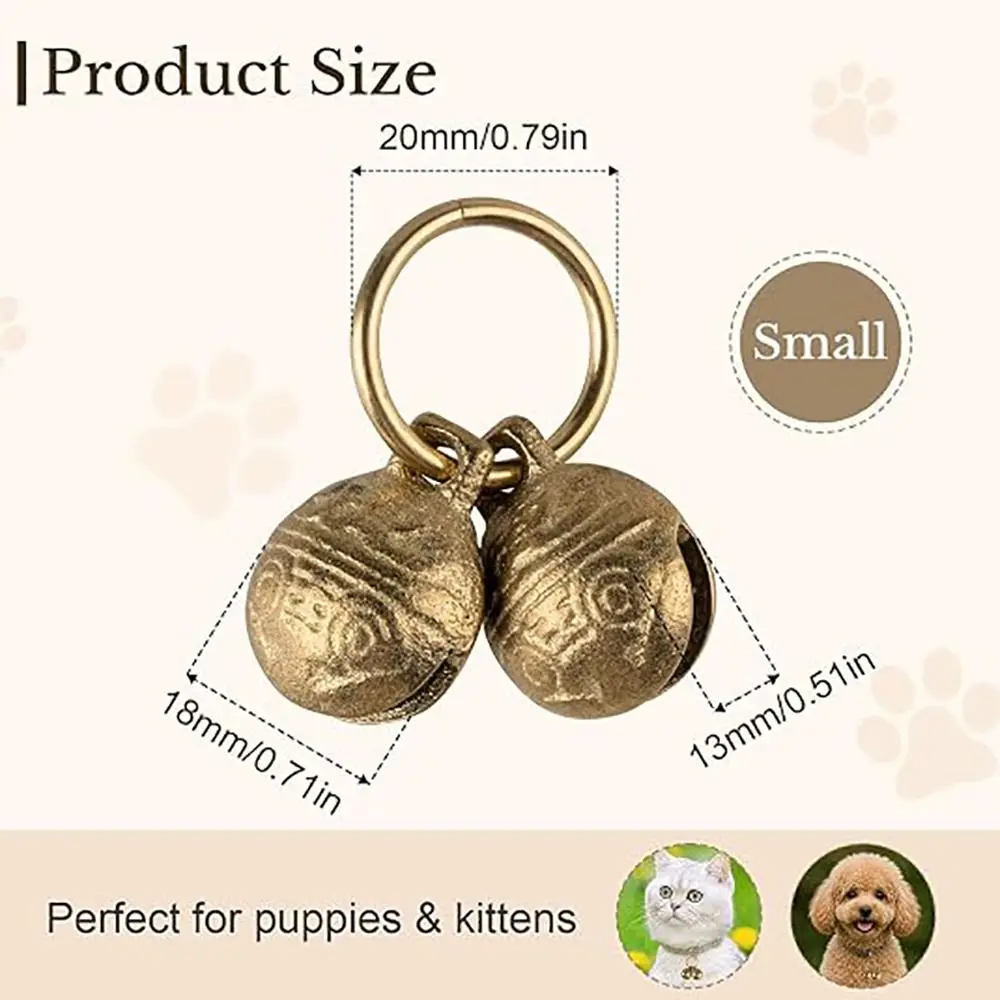 Decorative Brass Pet Collar Bells Anti Theft Extra Loud Dog Charm Bells Jingle Bells Key Rings Pet Pendant Bells Pets Training - view 5