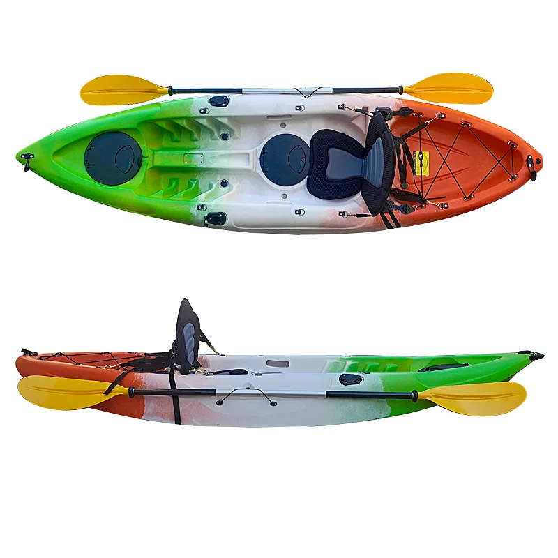 Waterplay Crafts Rigide Bass Plastic Skiff Ocean Fishing Kayak Boat With Adjustable Kayak Seat