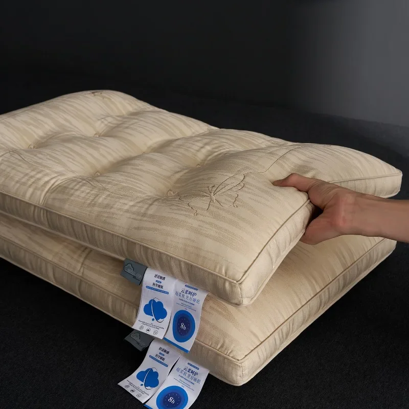 1PCS new Yunrou silk high quality high rebound pillow core cervical spine dormitory household soft pillow