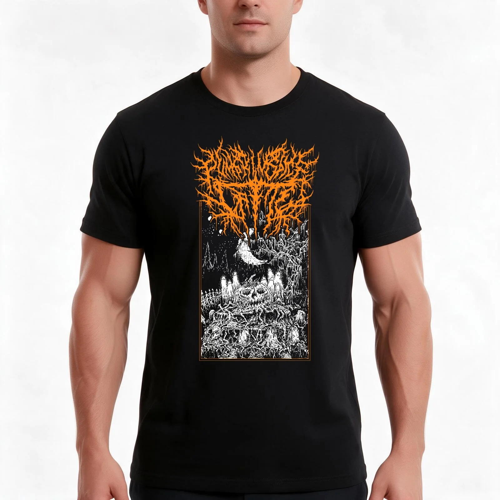 PUMPKIN SPICE LATTE DEATH METAL T-Shirt, Summer Casual Cotton Tee, Oversized Streetwear Tops, Vintage Graphic Print, 100% Cotton