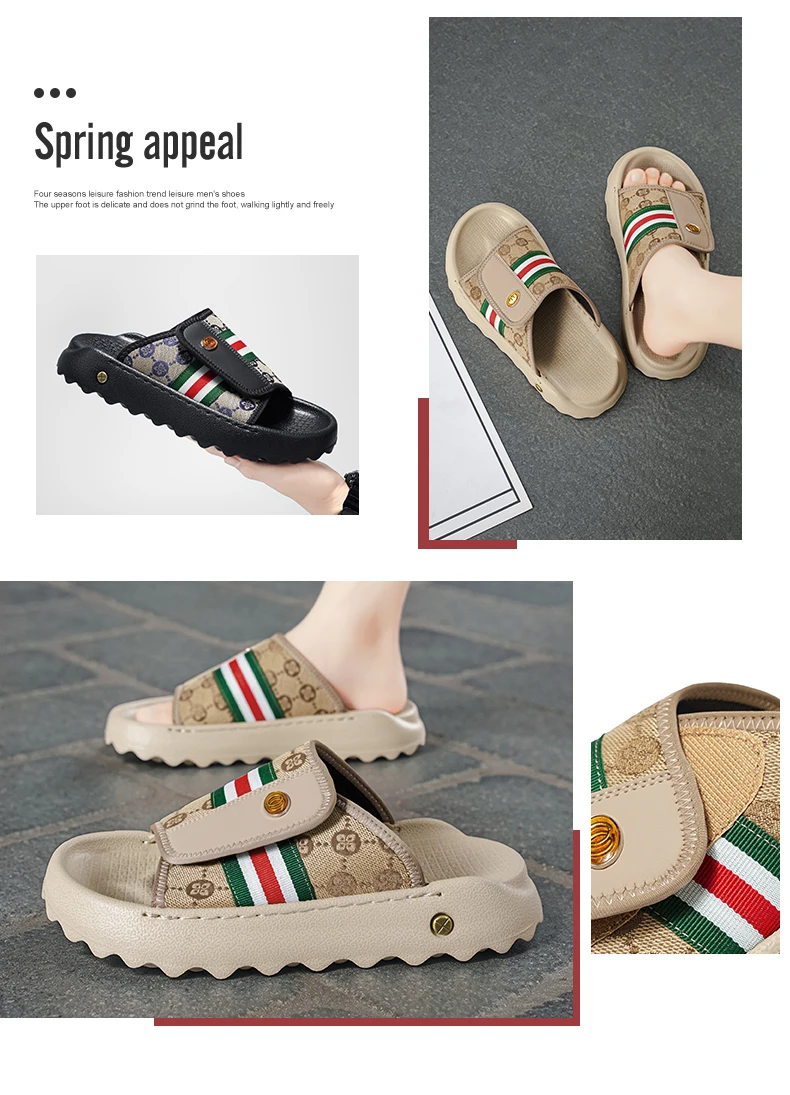 Herren-Slides mit einem Riemen, lässige Hausschuhe, neue atmungsaktive, leichte Outdoor-Strandschuhe für den Sommer, schnelltrocknende, weiche Poolsandalen mit bequemer Sohle – Detail 3