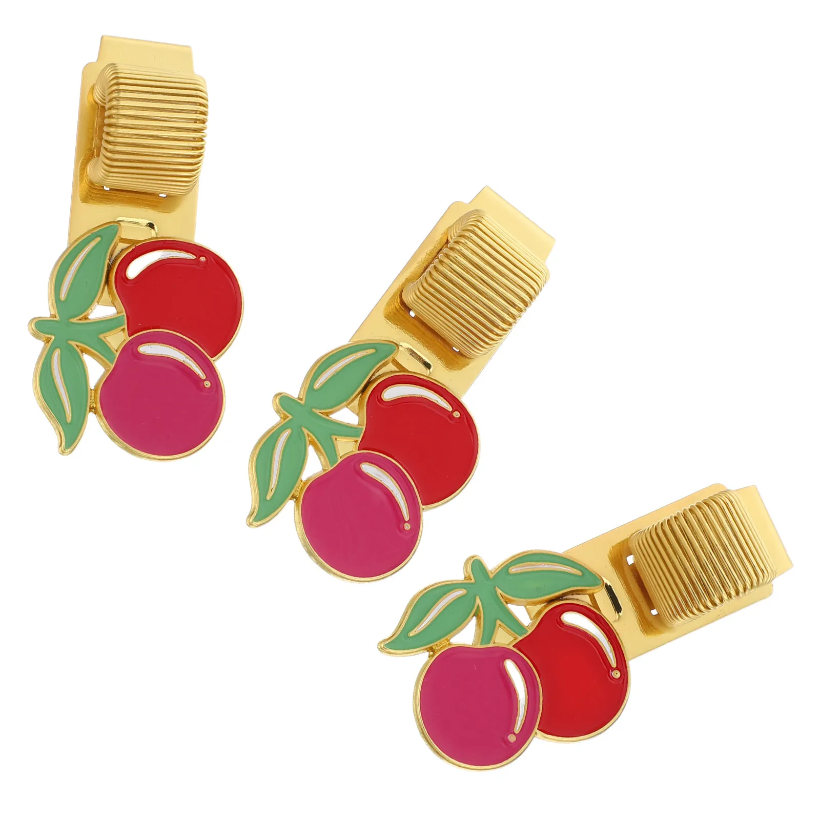 

3Pcs Cherry Metal Pen Clips Adjustable Spring Pen Holder Portable Pencil Clip for Notebook Planner Journal Organizer