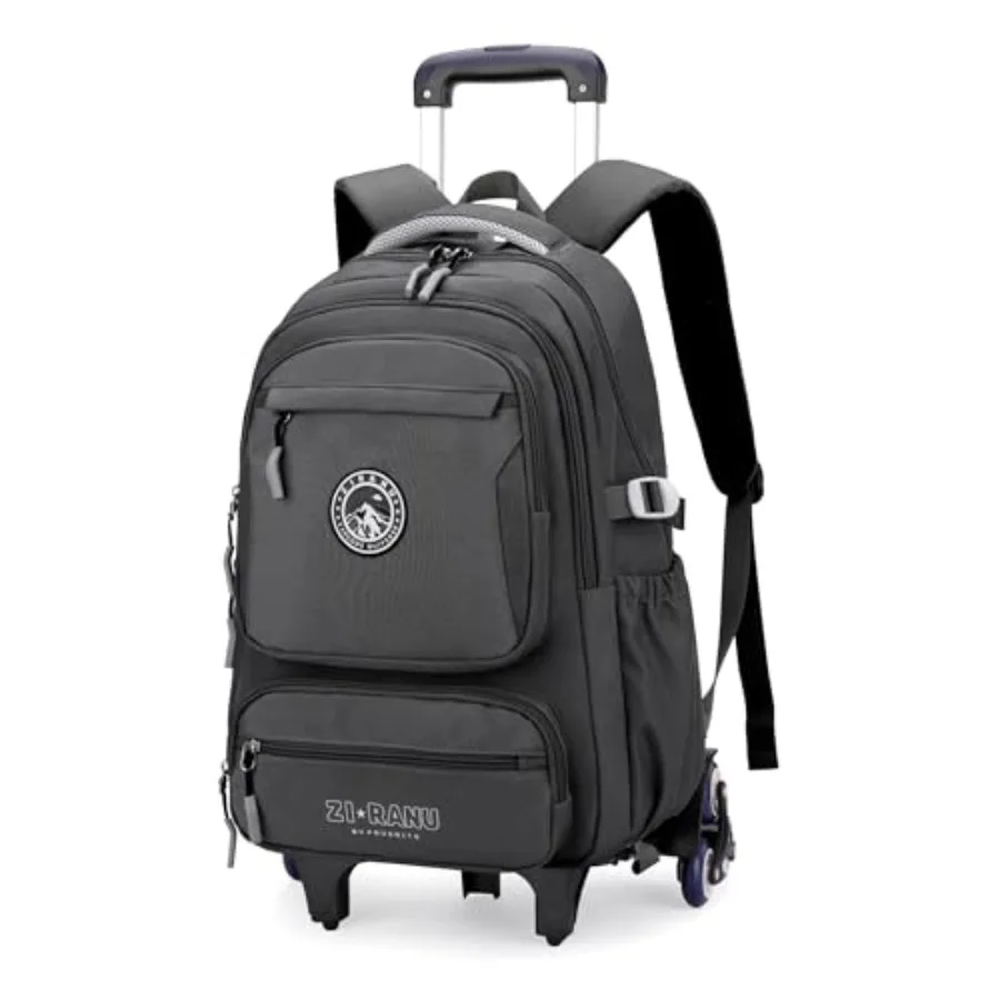 

Boys Backpack with 6 Wheels, Rolling Backpack for Boys Elementary Middle Junior School Bookbags, Grey