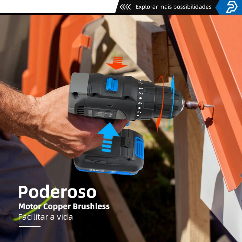 Borstelloze Elektrische Boormachine Accuboorschroevendraaier 16.8V/21V/20V, 35/40/45 Nm Li-Ion Batterij Power Driver Door Prostormer
