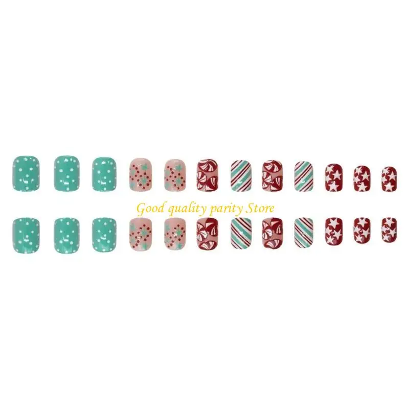 M4YA عيد الميلاد قصيرة مربعة الحوافر المستمرة تويست الجليد نقطة الرقص الشعبي خطة الخطوط ABS مملة عطلة حزب الحوافر الاحتيالية #4