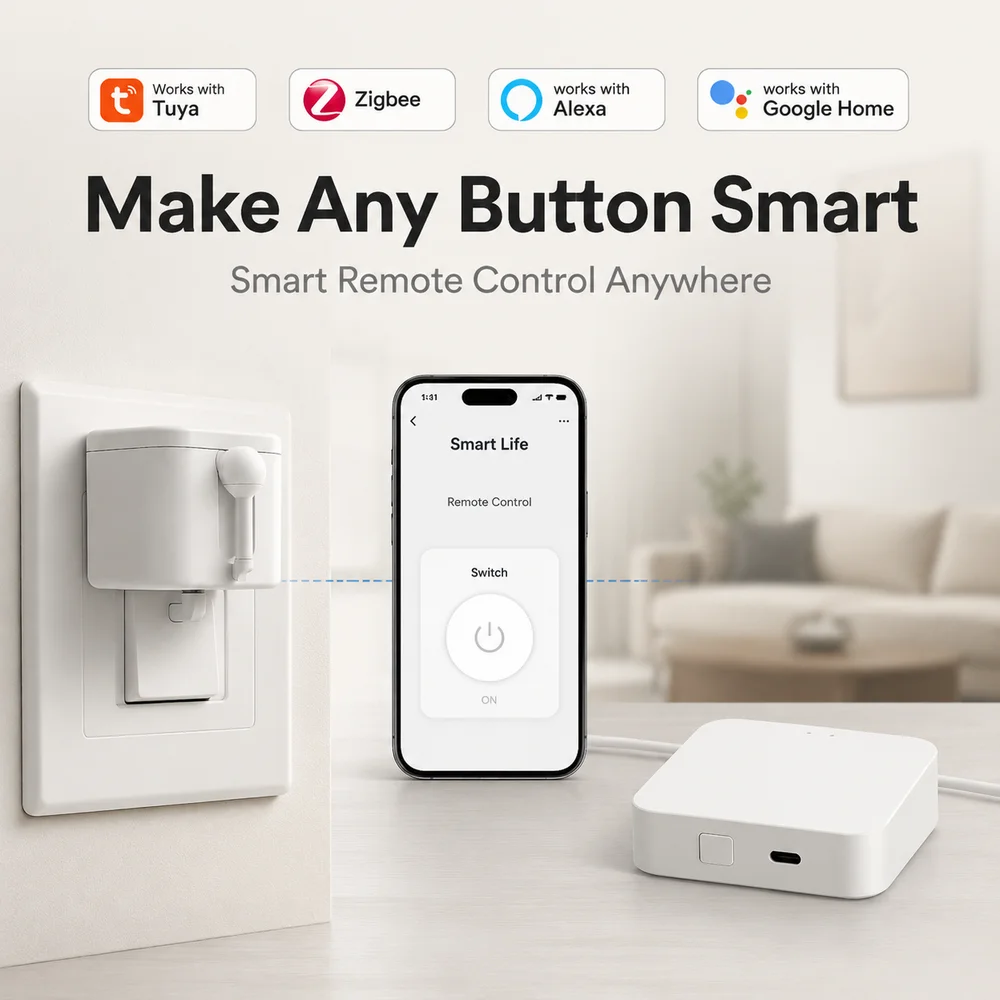 

Smart Fingerbot Type-C Rechargeable Works with Tuya Bluetooth Gateway Smart Remote Controls For Alexa Google Home Assistant