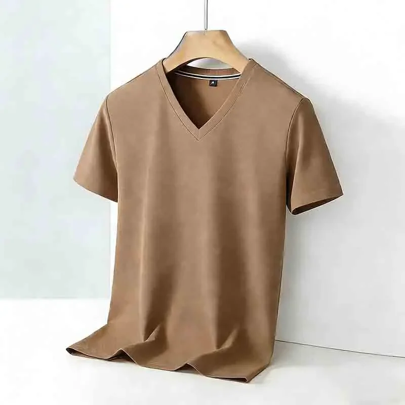 Men's Comfortable V-Neck Short Sleeve T-Shirt 2026 Casual Daily Office Summer Fashion Men's Top