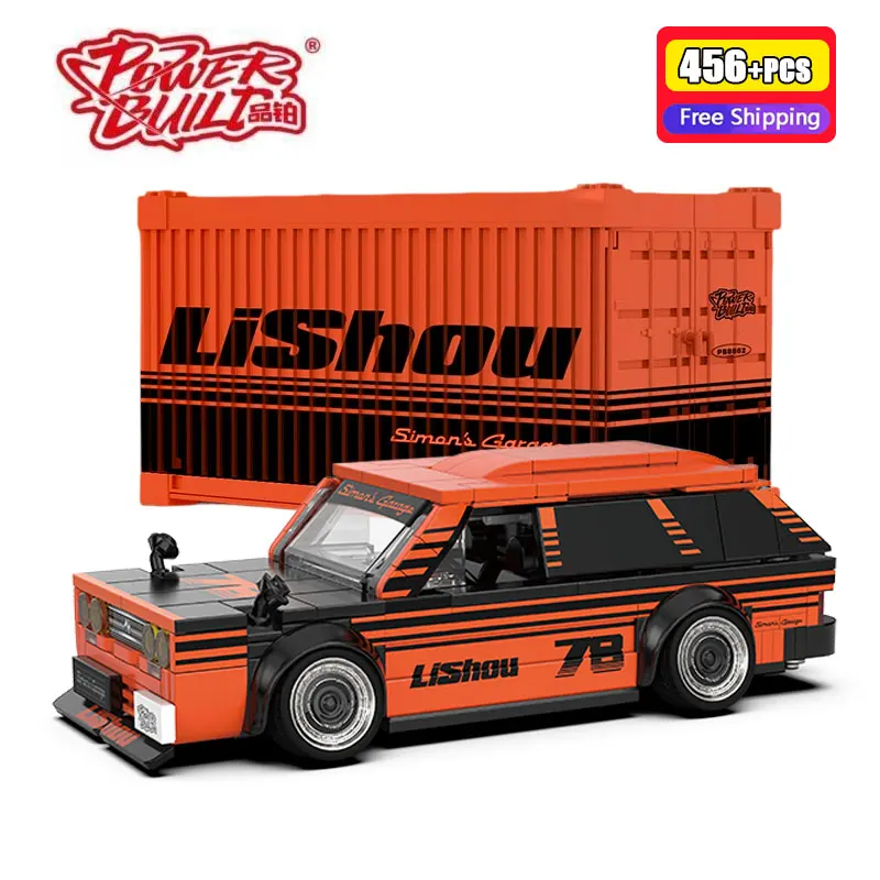 

PB8862 1:64 Lishou Modified Car Building Blocks City Speed Racing Car Diy Assemble Collectible Bricks Toys For Boys Gifts