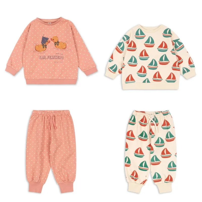 Autumn Kids Hoodies Sailboat Boy Long-sleeved Sweatshirt Baby Tops Girls Clothes Trendy Casual  Hoodie  Baby Boy Clothes