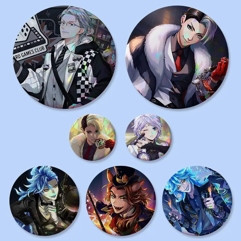 Anime T-Twisted Wonderland-S Abzeichen 25 32 44 58 75 mm Runde Cosplay-Pins Taschendekoration Fans Sammlerstücke Freunde Geschenke Brosche Souvenir