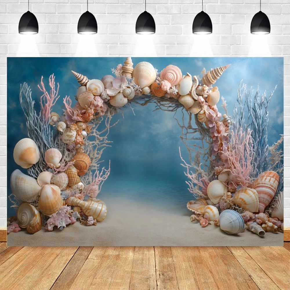 خلفية الصورة من قوس قذيفة قاع البحر الحلوى ، خلفيات التصوير الفوتوغرافي للاستحمام الطفل ، التصوير الفوتوغرافي لعيد الميلاد ، استوديو الصور ، صور ضوئية