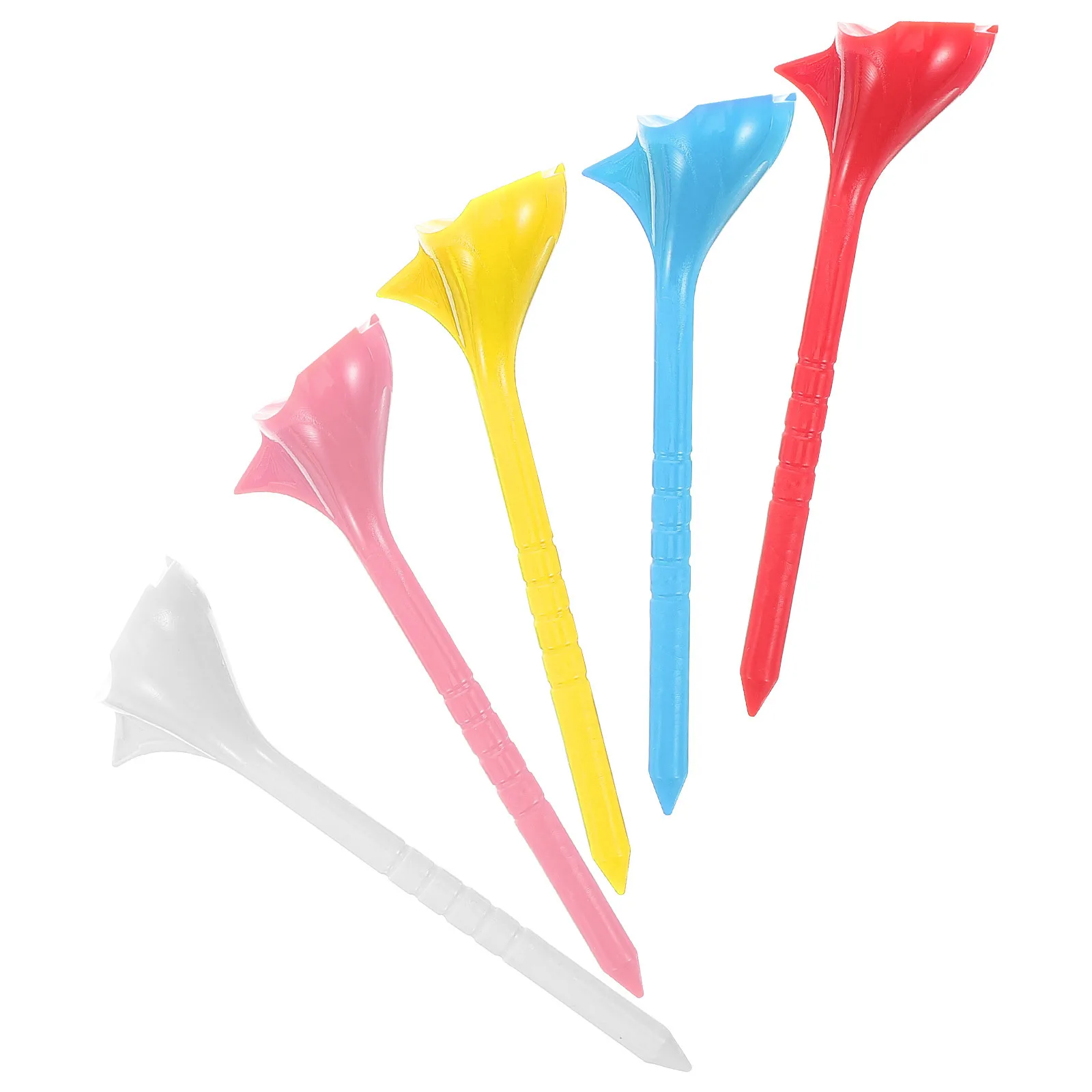 5 قطع من تي شيرتات الجولف البلاستيكية، رؤوس مختلفة اختر اتجاه الكرة، مقاومة أقل، لفة طويلة، تي شيرتات جولف بلاستيكية #4