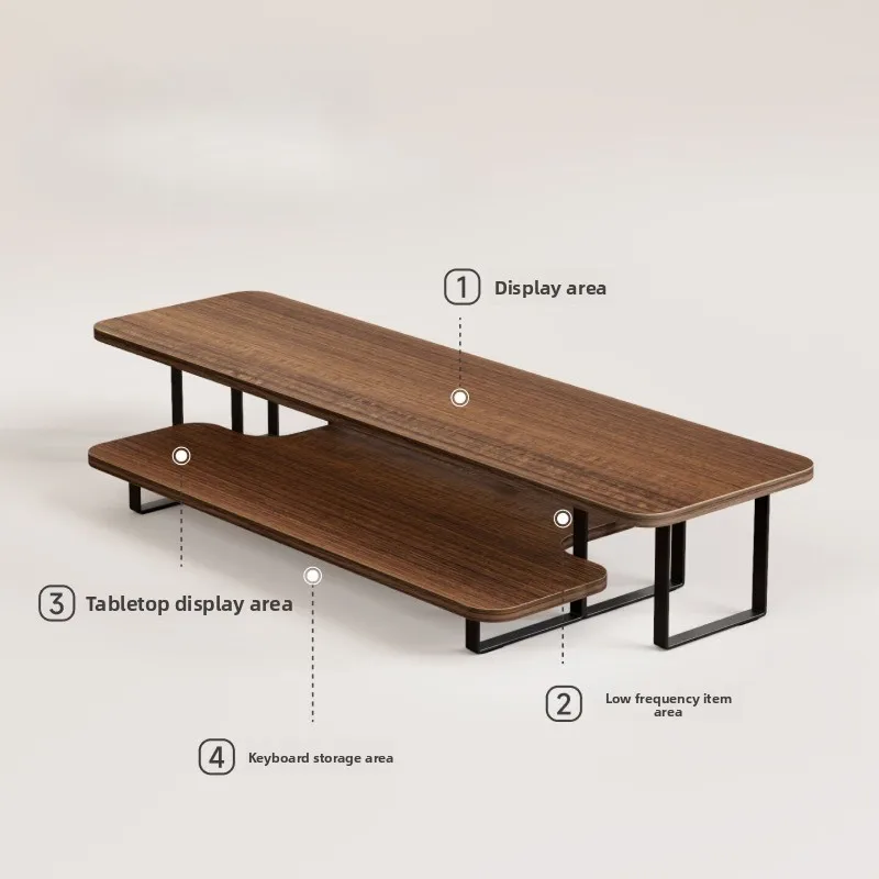 Monitor Riser Stand Dual Layer with Storage and Adjustable Desktop Organizer for PC Laptop, Sturdy Space-Saving Elevator Base.